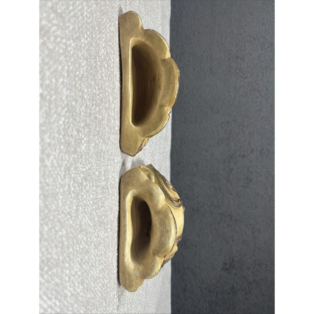 Vintage Mid Century Chalkware Wall Pocket Faux Lavabo Fountain Planter Sconce - Picture 7 of 14